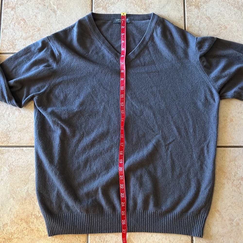 Lorenzo Magini Made in Italy Wool & Cashmere Blend‎ Gray Vneck Sweater, Sz XL - Picture 7 of 7